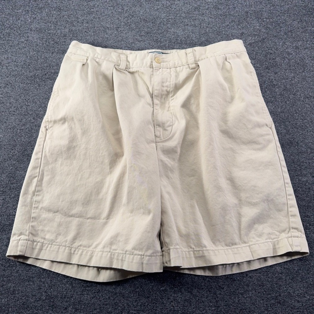 Polo Ralph Lauren Tyler Short Mens 35 Khaki Tan Pleated Cotton Chino Shorts 7in